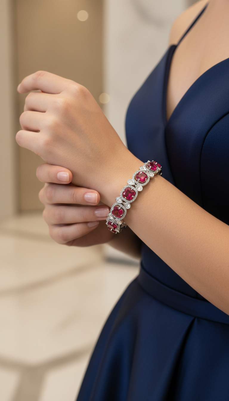 American Diamond Silver Bangle